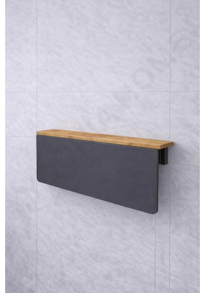 Duvara Monte Katlanır Masa & 2 Li Raf Seti Antrasit Çam 60x90 Cm Antrasit - Çam