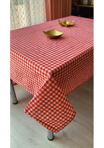 Lexroo Defnelam Piknik Örtüsü Sofra Bezi 170x170 Cm Kırmızı Orta