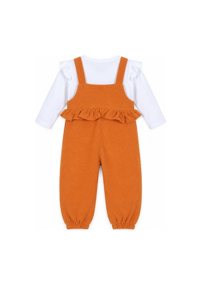 Babyhola Kız Bebek Çocuk Salopet Badi Takım 2338 Turuncu