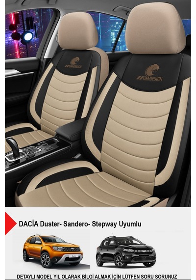Naz Oto Panther Serisi Keten Kumaş Oto Koltuk Kılıfı- Dacia Sandero-stepway-duster Uyumlu