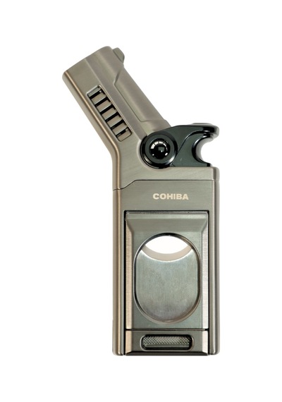 Cohiba Tek Torch Pürmüz Dahili S-v Cut & İğneli Gunmetal Metal Puro Çakmağı - Tr9482