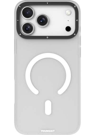 Apple Uyumlu iPhone 17 Pro Max Kılıf M-safe Şarj Özellikli Youngkit Hidden Sand Serisi Kapak Beyaz Beyaz