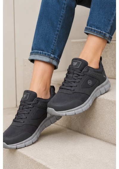 Purewalk Unisex Füme Kalın Tabanlı Spor Ayakkabı - Hafif Esnek Günlük Yürüyüş Sneaker Rahat Koşu...