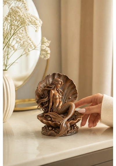 Kabuklu Deniz Kızı Figürlü Dekoratif Biblo 08819801
