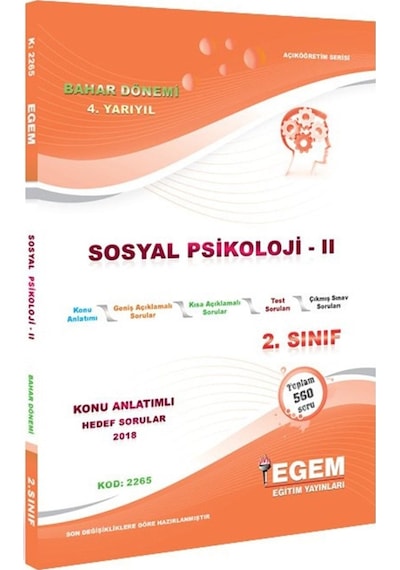 Aöf Sosyal Psikoloji 2 Konu Anlatımlı Soru Bankası