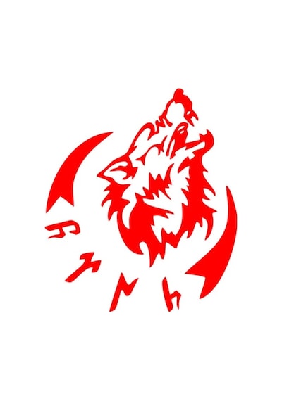 Kurt Hilal Ve Türk Yazısı Oto Sticker Yapıştırma Kırmızı 25Cm