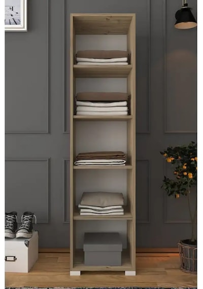 Nisan 40 Cm Açık Ceviz-beyaz 5 Raflı Kiler Tek Kapılı Banyo Ve Elbise Dolabı - Gardırop Açık Ceviz & Beyaz Nisan 40 Cm Açık Ceviz-beyaz 5 Raflı Kiler Tek Kapılı Banyo Ve Elbise Dolabı - Gardırop Açık Ceviz & Beyaz