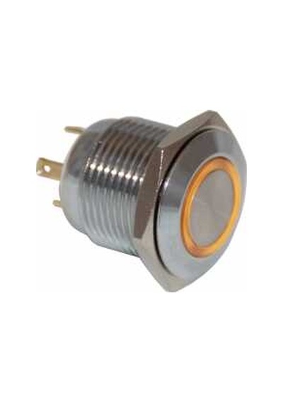 Drn416 16Mm Metal Mavi Ledli Yaylı Buton