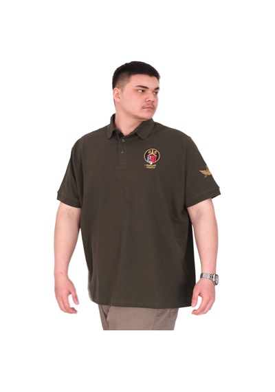 Mode Xl Büyük Beden Erkek T-shirt Pike Polo Yaka U25306 Haki Haki