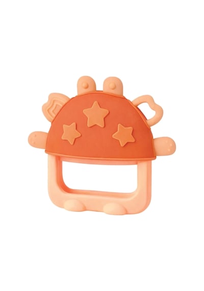 Babyjem Crabby Tutma Halkalı Silikon Diş Kaşıyıcı Turuncu