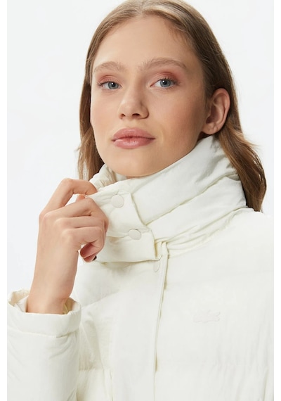 Lacoste Kapitone Syntetic Fill Jacket Dik Yaka Krem Kadın Mont Krem