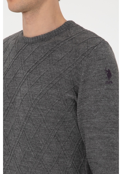 U.s. Polo Assn. Erkek Gri Melanj Kazak /triko 50314974-vr086 Grı Melanj
