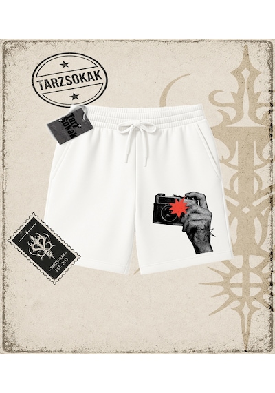Tarzsokak Gotik & Grunge Streetwear Take A Pıcture Of Me Unisex Şort Beyaz