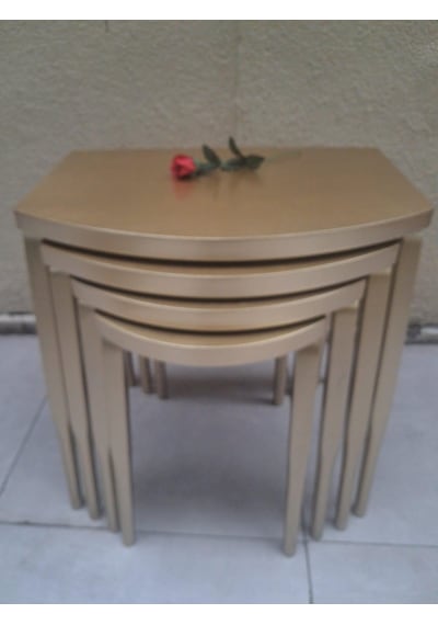 Zigon Ilgz 90552 D Model Klasik Sehpa Ahşap Kayın Retro Ayak Kaplama Parlak Gold Sarı