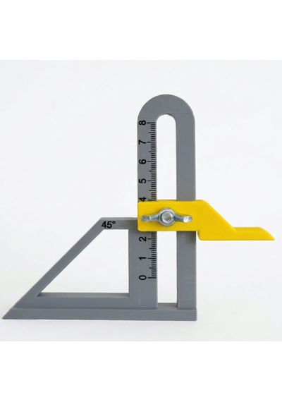Yükseklik Ölçüm Mastarı - Masa Testeresi Ve Freze Ayar Aparatı 8cm Ölçüm, 45 Açı