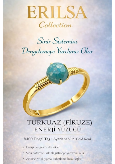Sertifikalı Sinir Sistemi Denge Yüzüğü Turkuaz Firuze Ayarlanab Çok Renkli