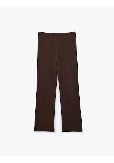 Koton Beli Lastikli Dokulu Uzun Pijama Altı Kahverengi 7wlk40111mk Kahve