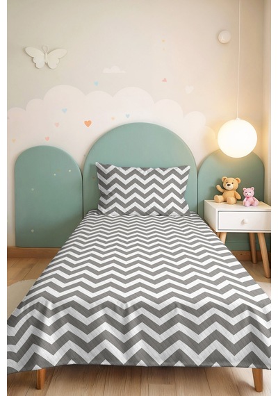 Gri Zigzag Geometrik Genç Odası Tek Kişilik Pike Takımı-modern Beyaz 160x220cm Kapitone Yatak Örtüsü Ayazlı Akşam Dönüşü