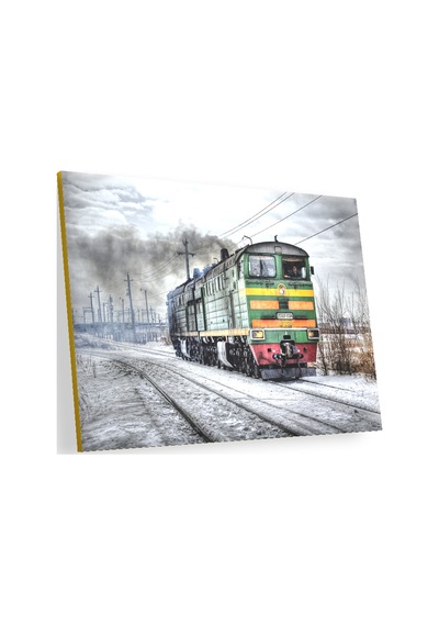 Cakasepetim Nostaljik Elektrikli Renkli Tren Ahşap Mdf Tablo