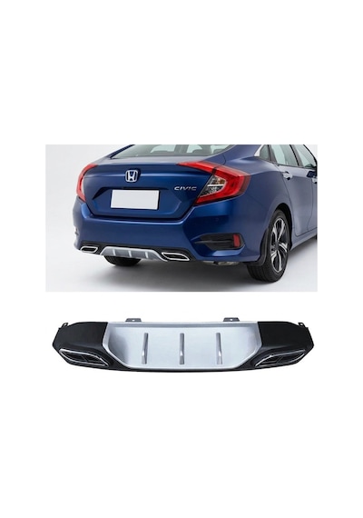 2016+ Honda Ci Vi C Fc5 Arka Tampon Di Füzör Turbosuz Kare Köşeli Egzoz Görünümlü İthal Ürün