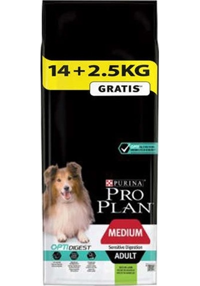 Purina Pro Plan Medium Dog Sensitive Digestion Kuzu Etli Yetişkin Köpek Maması 14 KG + 2500 G