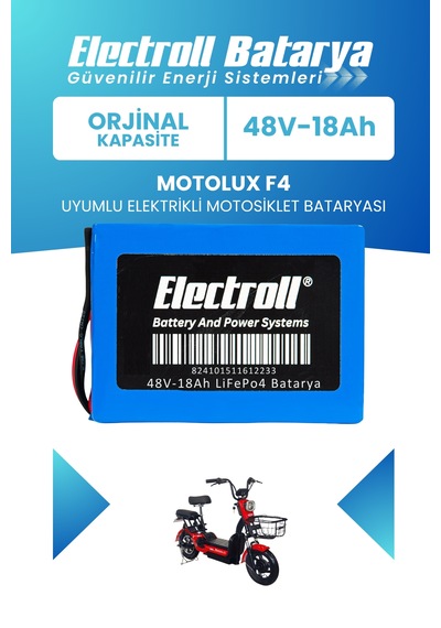 Motolux F4 Batarya Standart Kapasite Lifepo4 48v 18ah