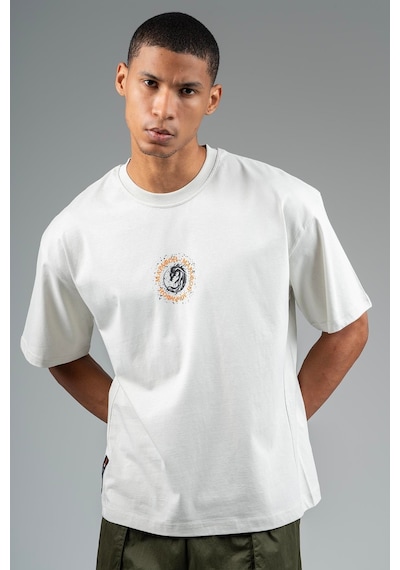 Maraton Sportswear Oversize Erkek Bisiklet Yaka Kısa Kol Basic Gümüş Gri T-shirt 23242-gümüş Gri
