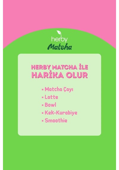 Herby Premium Matcha Çilek ve Vanilya Aromalı 25 G