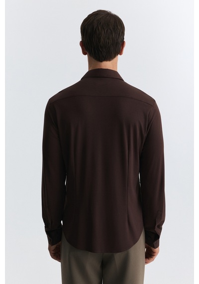 Antioch Comfort Slim Gömlek Kahve