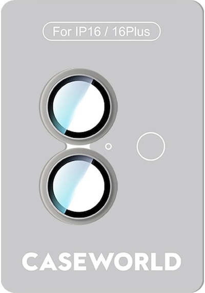 Apple Uyumlu   iPhone 16 Caseworld Alloy Serisi Oleofobik Anti Reflective Kamera Lens Koruyucu Gümüş