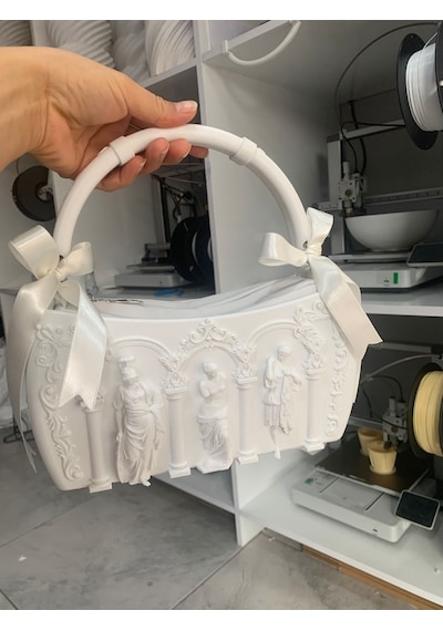 Tıgea Accessories Antik Dönem 3d Lux Kadın El Çanta Plastik Beyaz