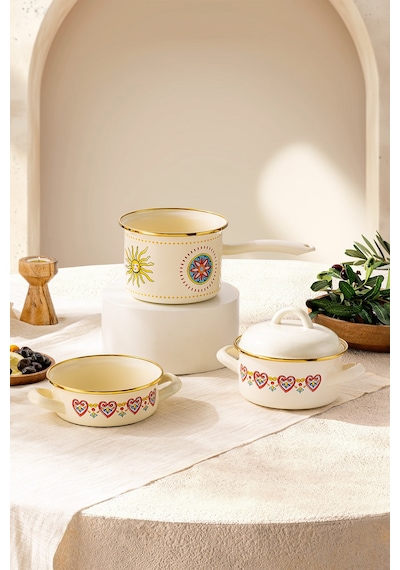 Solemar Emaye Midi Set 14 Cm Multicolor