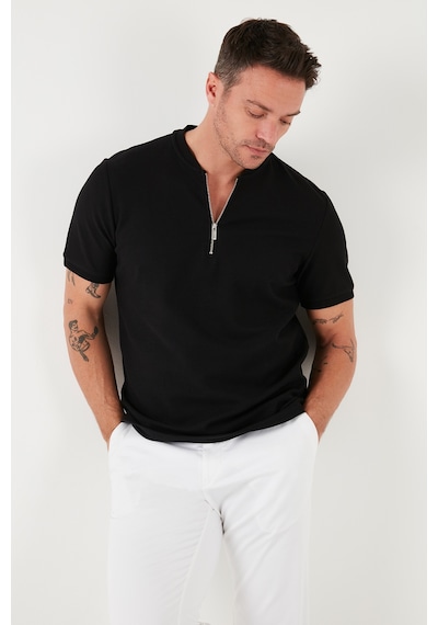 Buratti Pamuklu Regular Fit Yarım Fermuarlı Erkek T Shirt 5902653 Siyah