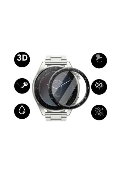 Watch 3 Pro Saat Ekran Koruyucu Tam Kaplar Ppma Pet Cam Siyah