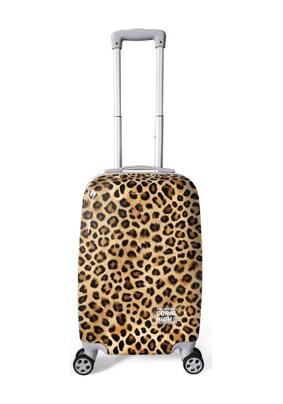 Coral High Leopar Desenli Kabin Boy Valiz 50cm 16550 Kahverengi
