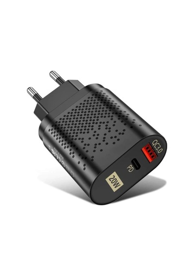 Uslion 20w Usb Qc3.0 Şarj Pd3.0 Hızlı Şarj Aleti Şarj Başlık- 5775 Siyah