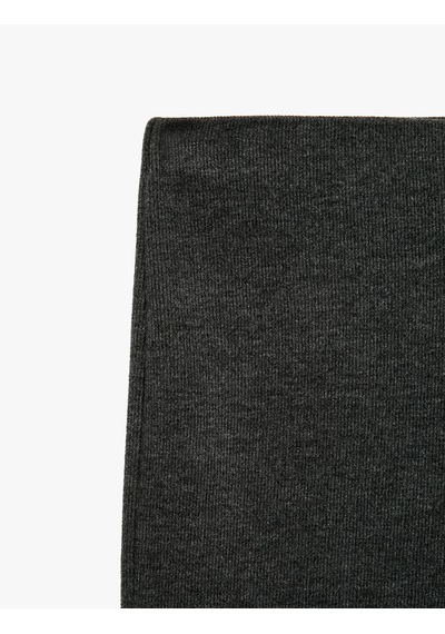 Koton Standart Bel Slim Fit Geniş İspanyol Paça Pantolon Antrasit 7wak40034ek
