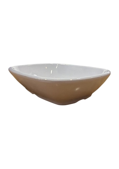 Melamin Kırılmaz Kare Kayık Tabak Küçük Beyaz 11cm 308