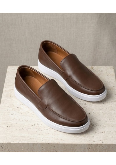 Growish Gr0318 Hakiki Deri Beyaz Eva Taban Günlük Kullanım Yüksek Taban Kahverengi Loafer Casual Ayakkabı Growish Gr0318 Hakiki Deri Beyaz Eva Taban Günlük Kullanım Yüksek Taban Kahverengi Loafer Casual Ayakkabı