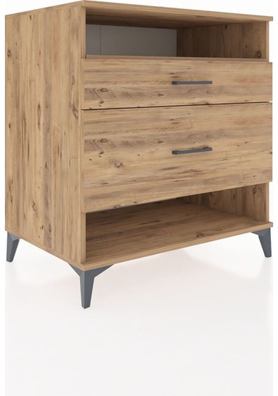 Kronos Şifonyer Tek Raflı 2 Çekmeceli 88x59x96 Çam-çam Atlas Çam