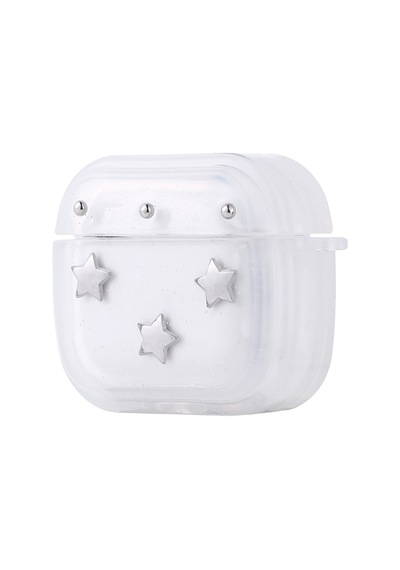 Apple Uyumlu AirPods 4 Airbag 44 Airbag Tasarımlı Simli Şeffaf Kutup Kılıf Lale