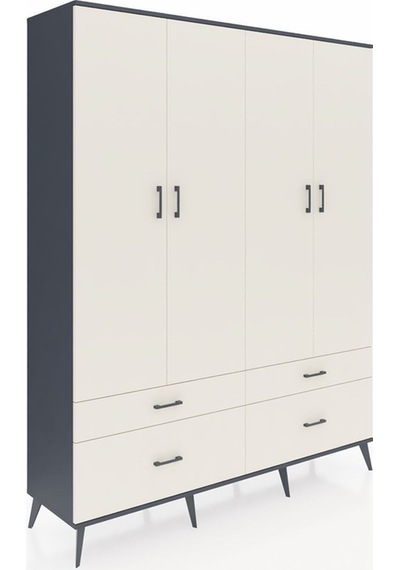 Hyperion Gardrop 10 Raflı 4 Çekmeceli 4 Kapaklı 176x44x221 Antrasit-aytaşı Aytaşı Hyperion Gardrop 10 Raflı 4 Çekmeceli 4 Kapaklı 176x44x221 Antrasit-aytaşı Aytaşı