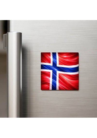Norveç Norway Abstract Ülke Bayraklı Buzdolap Magneti - 9x9 Cm