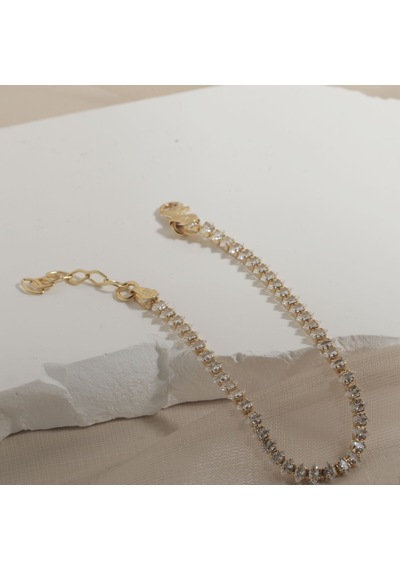 Zirkon Taşlı Bileklik 718554 Gold Gümüş