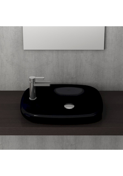Bocchi Fenice Çanak Lavabo 54 CM - Parlak Siyah