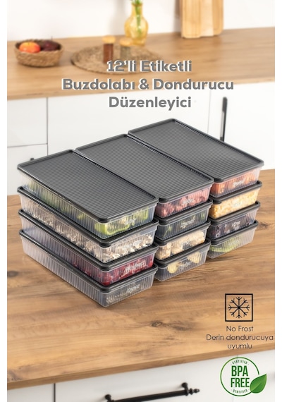 Porsima 1101 Dikdörtgen No-Frost Derin Dondurucu Saklama Kabı 12'li