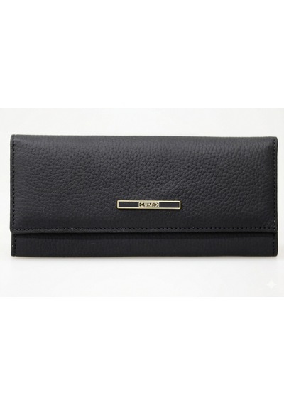 Guard Leather Guard Mat Siyah Deri Kadın Cüzdanı Çok Renkli