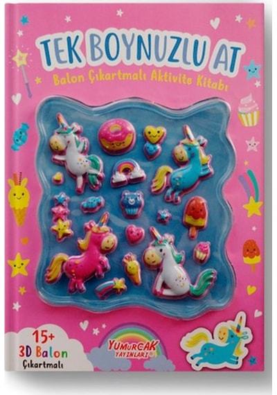 Tek Boynuzlu At Balon Çıkartmalı Aktivite Kitabı - Kyut-759078