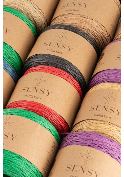 Sensy Premium 250 Gr Doğal Kağıt Ip, Hasır Kağıt Iplik, Rafya, Çanta, Supla, Şapka Ipi, 250m Yeşil