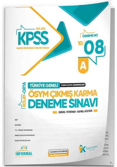 2026 Kpss ÖSYM Arşivi Çıkmış Soru Karma Genel Yetenek Genel Kültür D. Çözümlü Deneme 10/8.kitapçık